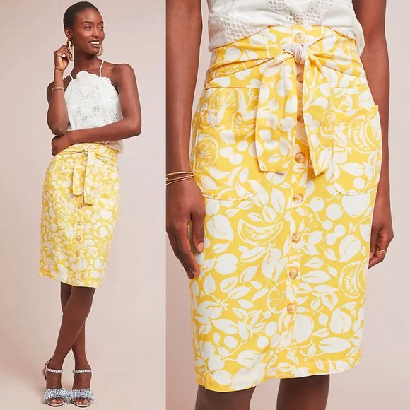 NEW! Anthropologie 44 of 52 Conversations Linen Blend Pencil Skirt, size 0 - Picture 16 of 16